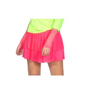 Neon Roze Strokenrok Disco Damen