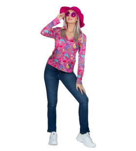 Rosa Festival Hippie Bluse Paige Damen