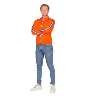 Sportliche Orangefarbene Trainingsjacke Holland Herren