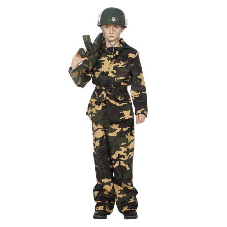 Camouflage Groen Attack Soldat Kostüm für Jungen