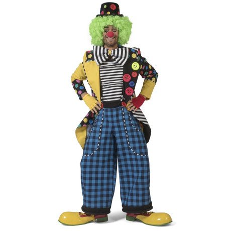 Riesige Knöpfe Jacke Clown August Herrenkostüm