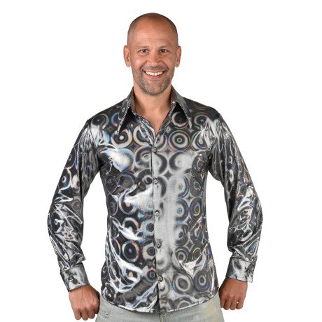 Silberne Disco -Bilder Laufen Dj Bluse Herren