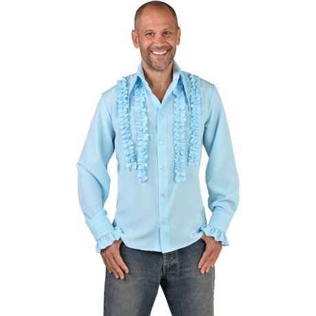 Rouches Hemd Baby Blau Herren