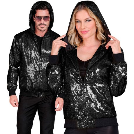 Schwarze Paillettenjacke Black Sparkle Unisex