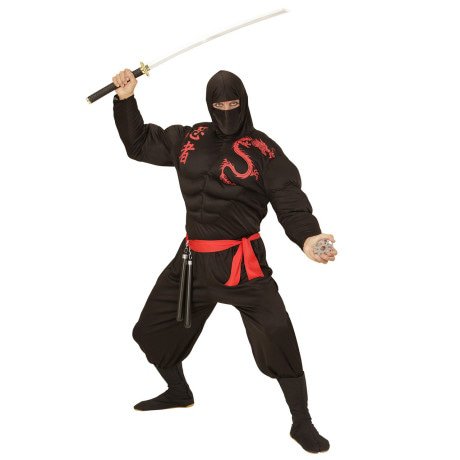 Schwarzer Super Ninja Kostüm