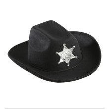 Cowboyhut Schwarz Mit Sheriff Star Kind