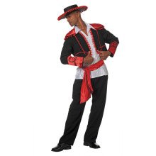 Rot Schwarz Flamenco Bullfighter Don Miguel De Castanguelas Herrenkostüm