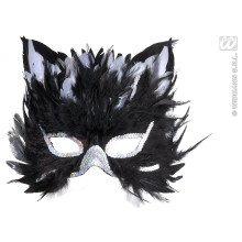 Augenmaskenkatze Mit Federn