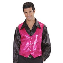 Showmaster -Pailletten Vest Rosa Herren