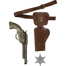 Lederlook Holster Met Pistool Voor Sheriff Of Cowboy