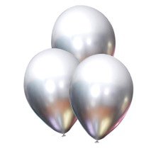 10 Luftballons Silber Metallic - Unifarben