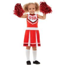 Rode Cheerleader USA Kostüm für Mädchen