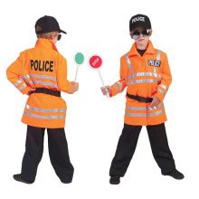 Neon Oranje Polizei Kostüm für Jungen