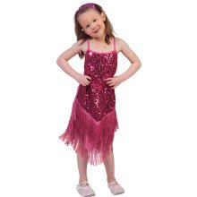 Glitzer Schickes Flapperkleid Rosa Kostüm für Mädchen