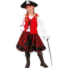 Pirate Stripey Kleid Kostüm für Mädchen