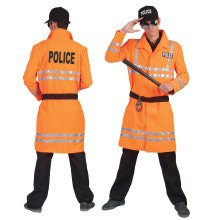 Neon Oranje Polizei Herrenkostüm