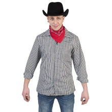 Schwarzer Weißer Chirt Cowboy Hank Herren