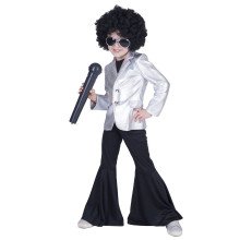 Disco Fever Pop Star Jacke Silber für Kinder