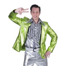 Glänzende Grüne Disco -Gottheit Jacke Herren