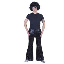 Glänzende Schwarze Disco -Gottheit Hosen Herren