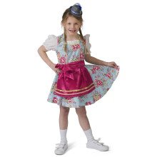 Blau Rosa Tirolischer Dirndl Rosalinde Kostüm für Mädchen