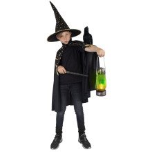 Magic Schwarz Witch Cape Kostüm für Kinder