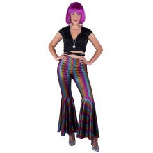 Disco Striped Regenbogen Brit Hosen Damen