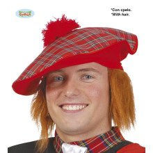 Schottischer Tartan Beret Mit Roten Haaren