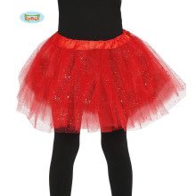 Roter Tutu Mit Glitzer Regen Kind