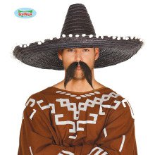 Großer Schwarzer Sombrero Mit Bällen Juan