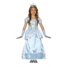 Sky -Blue Satinprinzessin Kostüm für Mädchen