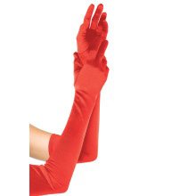 Extra Lange Satinhandschuhe Rot