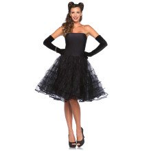 50er Jahre Rockabilly Kleid Mit Tulle Tutu Schwarz Damenkostüm