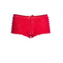 Spitzenshorts Mit Rüschen Rot Damen