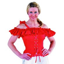 Verführerische Dirndl Bluse Angelica Rot Damen