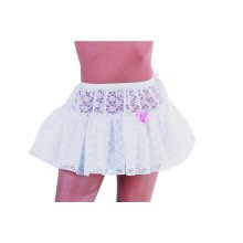 Petticoat Kurze Tutu -Spitzenblüten Weiß Damen