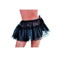 Petticoat Kurze Tutu -Spitze Blumen Schwarz Damen