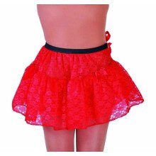 Petticoat Short Tutu Spitzenblume Rot Damen