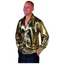 Bluse Gold Glitzer Folienbluse Herren