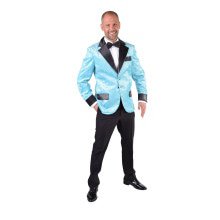 Glitzer Colbert Casino Royal Light Blau Herren