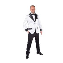 Glitzer Colbert Casino Royal Weiß Herren