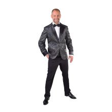 Glitzer Colbert Casino Royal Schwarz Herren