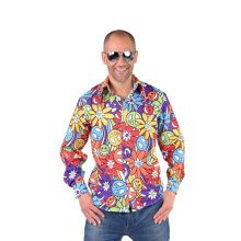 Blume Power Laugh Hippie Blumen Hemd Herren