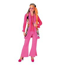 Hippie Vest Long Flamingo Bont Damen