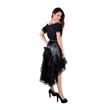 Eleganter Satinrock Mit Spitze Schwarz Damen