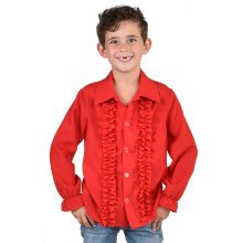 Disco Devil Ruches Bluse Rot Jungen