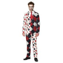 Halloween -Blutgefäße Beängstigend Harlequin Herrenkostüm