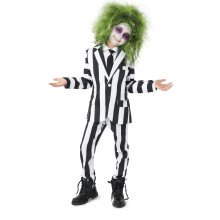 Jungen Beetlejuice Weiß Stripes Kostüm