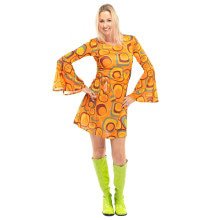 70er Jahre Hippie Soul Disco 60s Agent Orange Kleid Damen