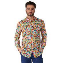 Festliche Farb Confetteroni Bluse Herren